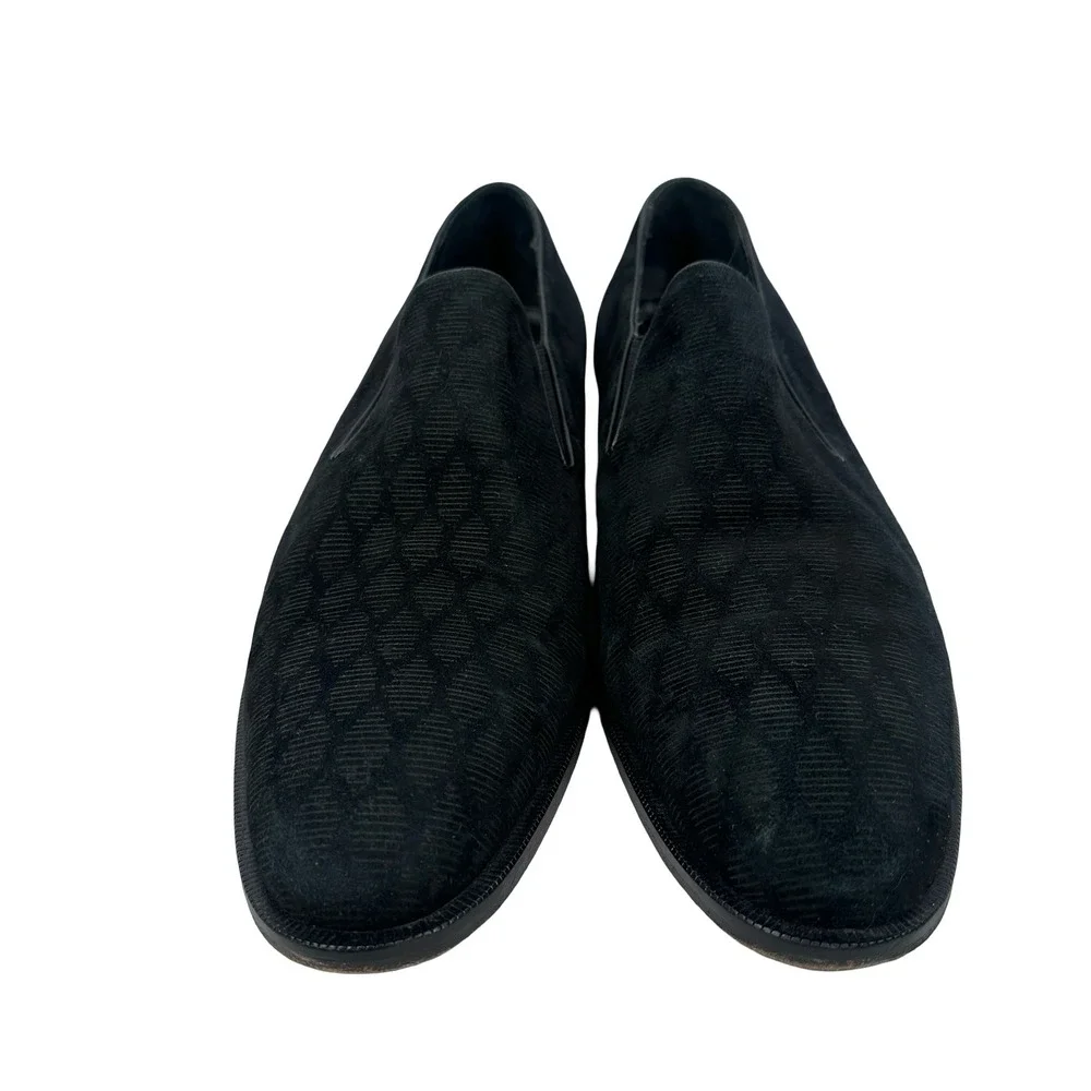 Mezlan Merlin Mens Black Suede Textured Diamond Loafers Shoes Size 14 M‎ Spain
